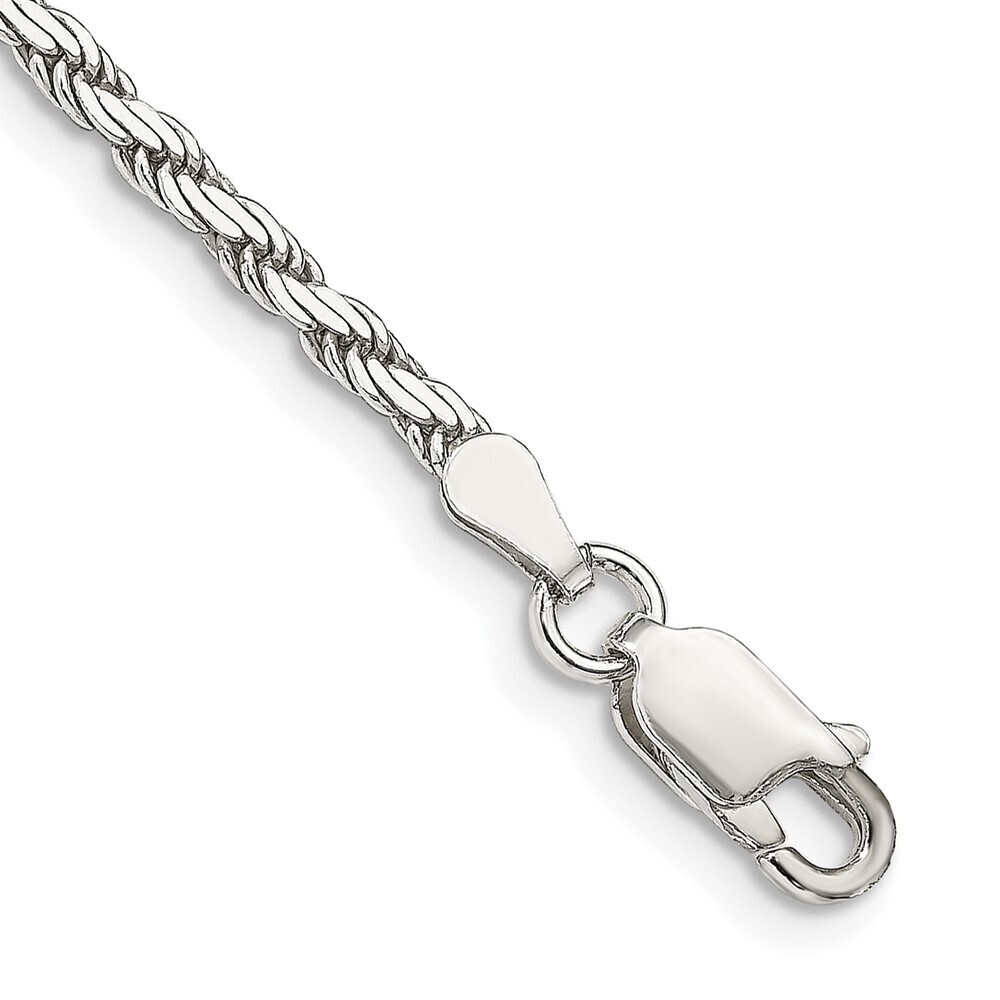 Kazi Luxury Sterling Silver 2.5mm Flat Rope Chain